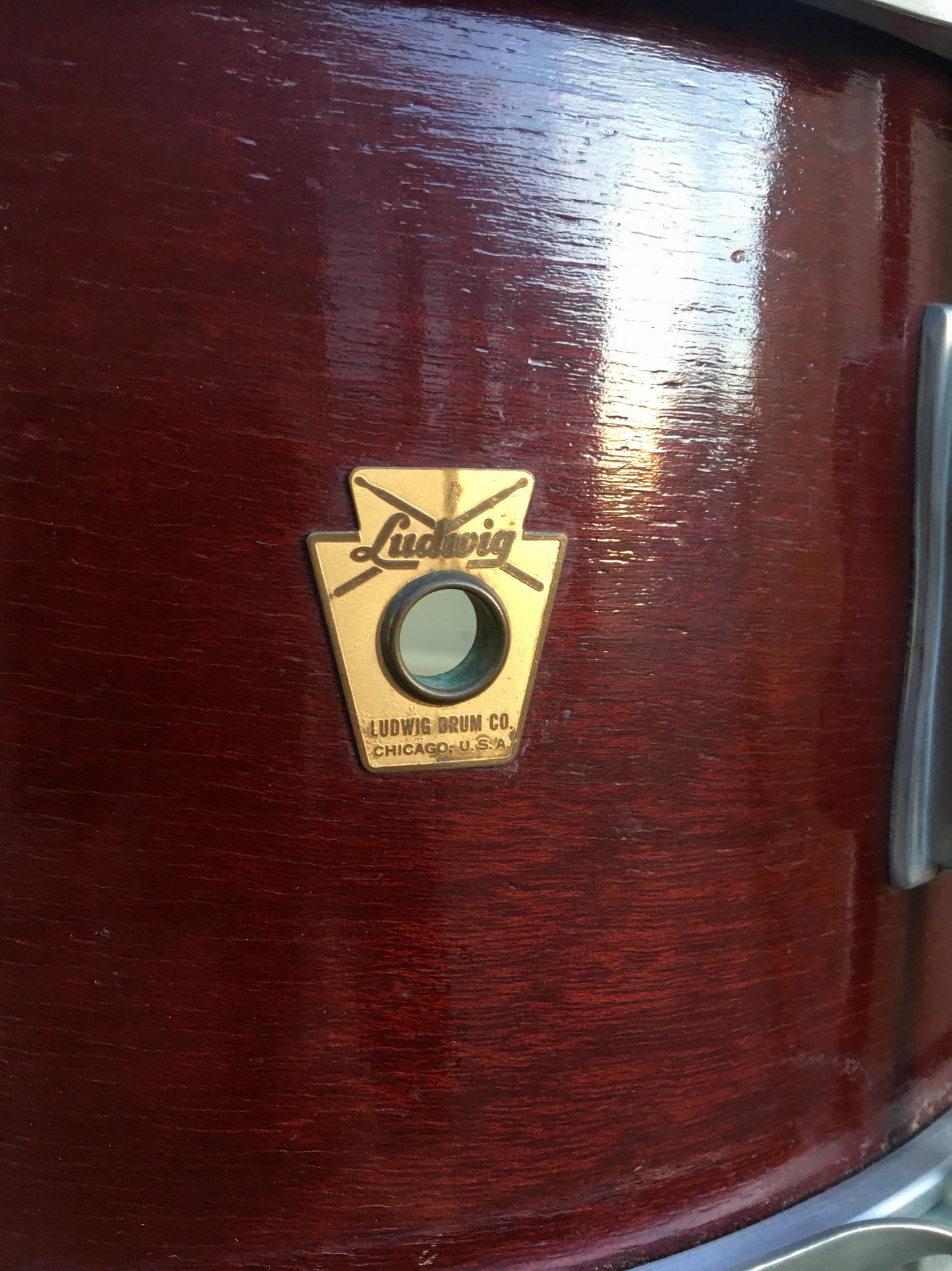 1963 Ludwig 6.5x14 Auditorium Snare Drum Mahogany W/ COB Hoops