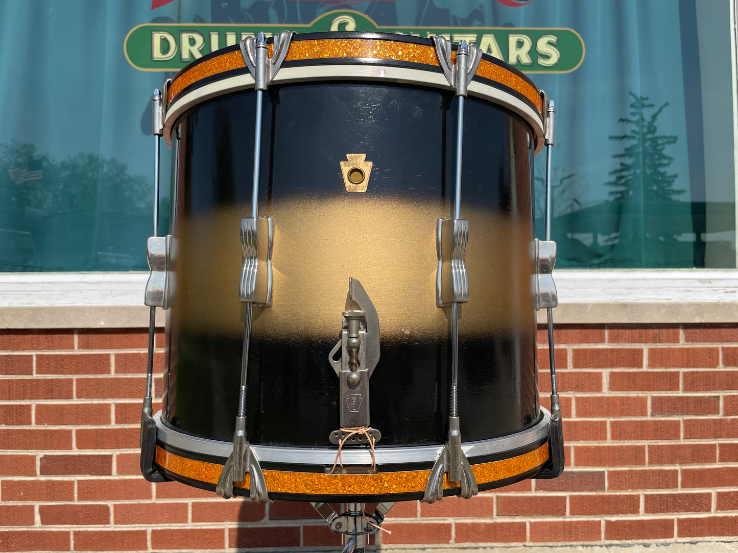 1948 WFL 12x15 Field Snare Drum Black / Gold Duco Marching Parade Snare Ludwig