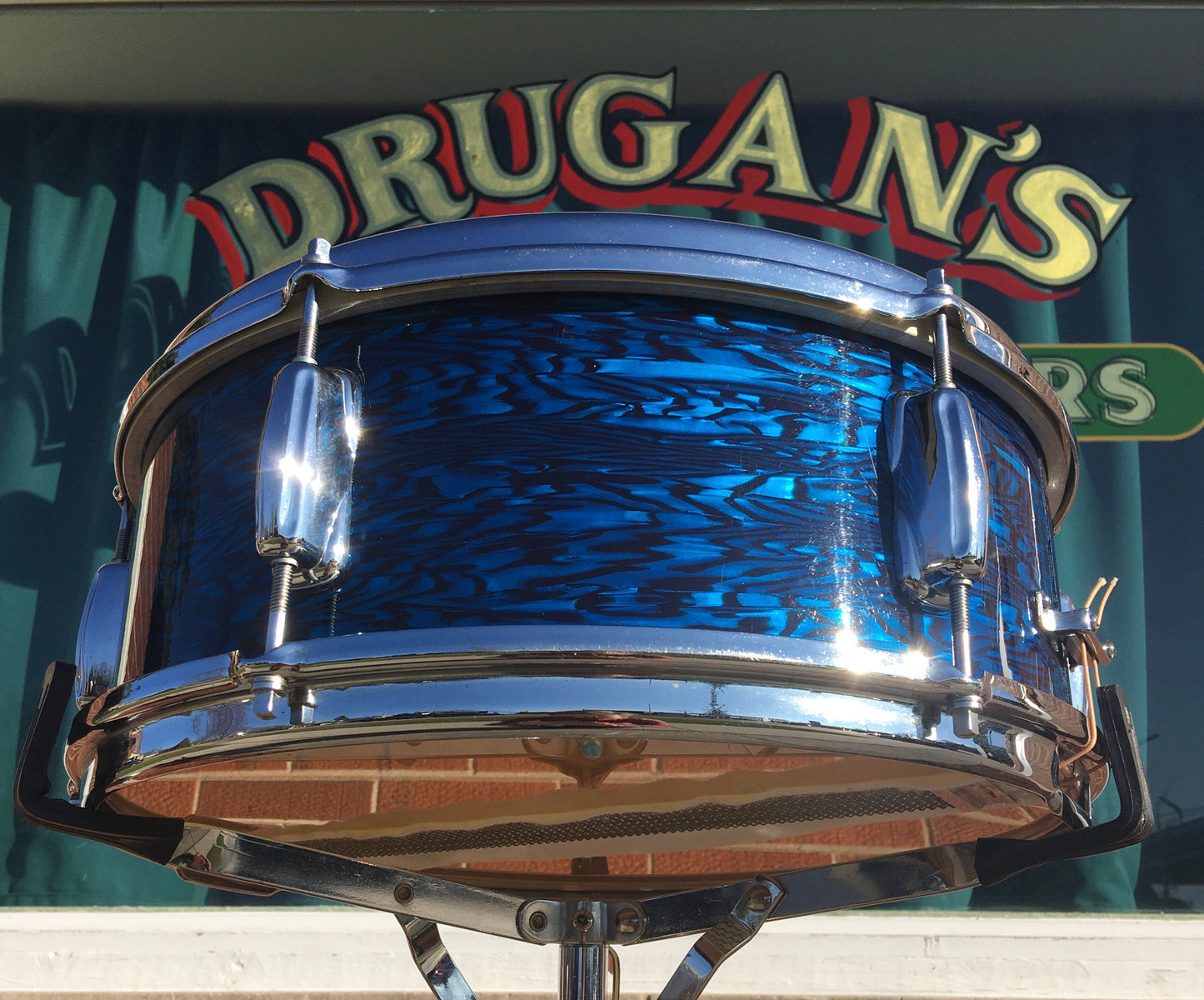 1964 Slingerland 5.5x14 Deluxe Student Model Snare Drum Blue Agate