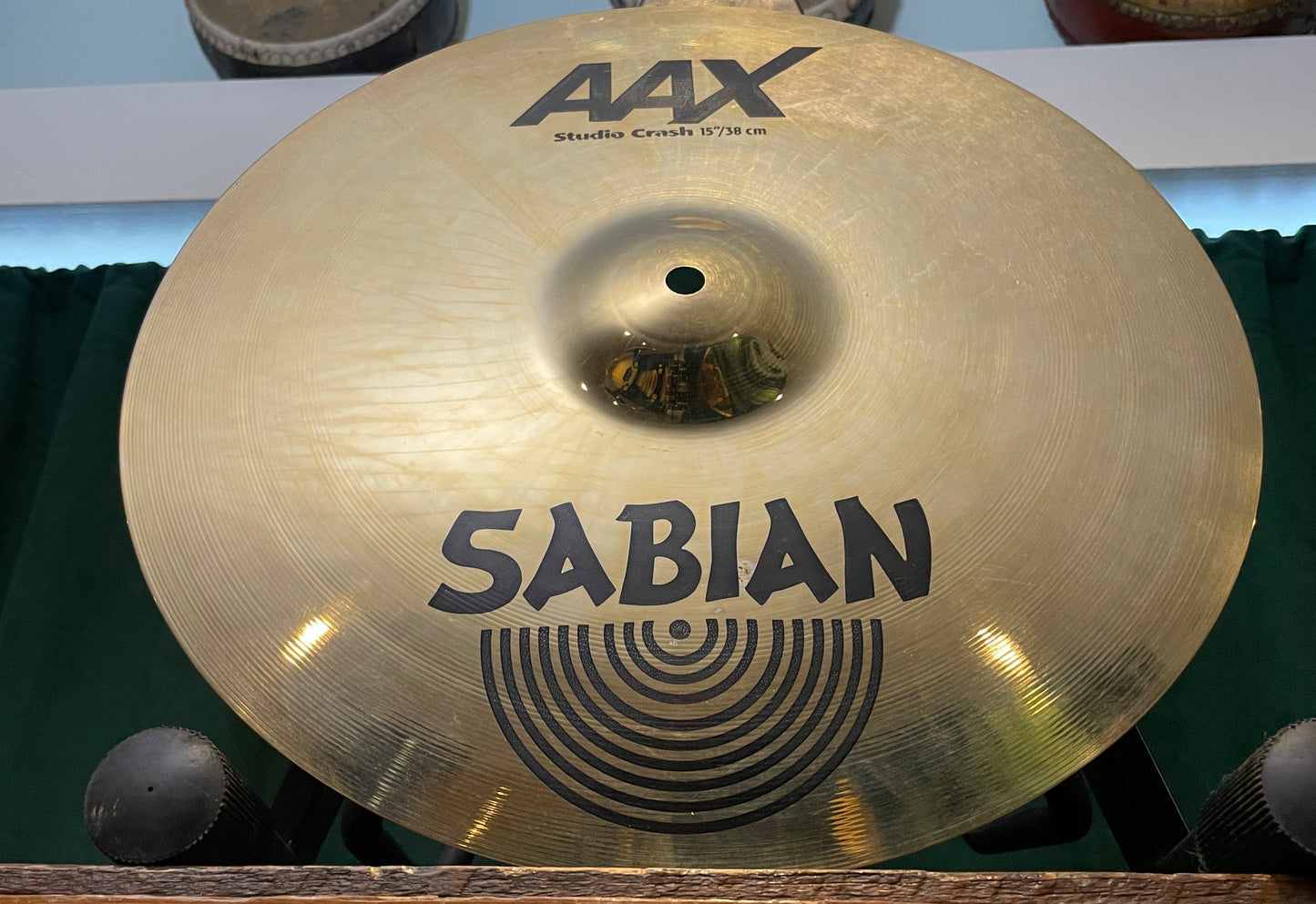 N.O.S. 15" Sabian AAX Studio Crash Cymbal Brilliant 826g