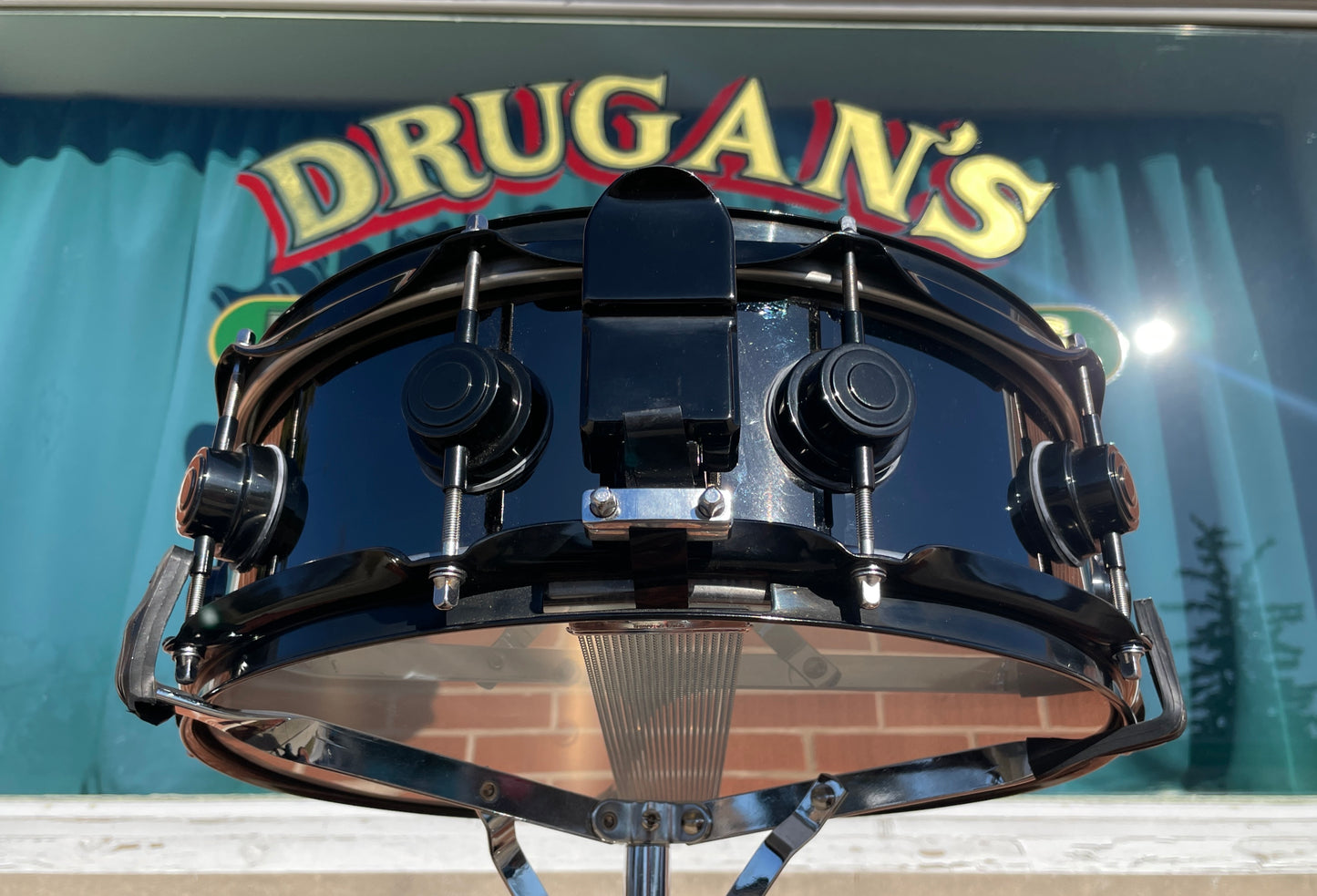 Drum Workshop 5x14 Nickel Over Brass Snare Drum Black 10-Lug DW