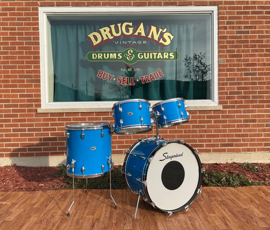 1970s Slingerland Modern Solo Outfit No. 2R Drum Set Blue Gloss