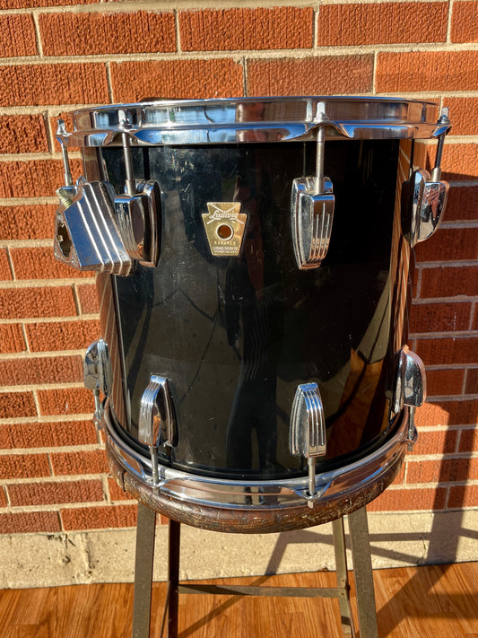 1980s Ludwig 12x13 Tom Drum Single Black Cortex