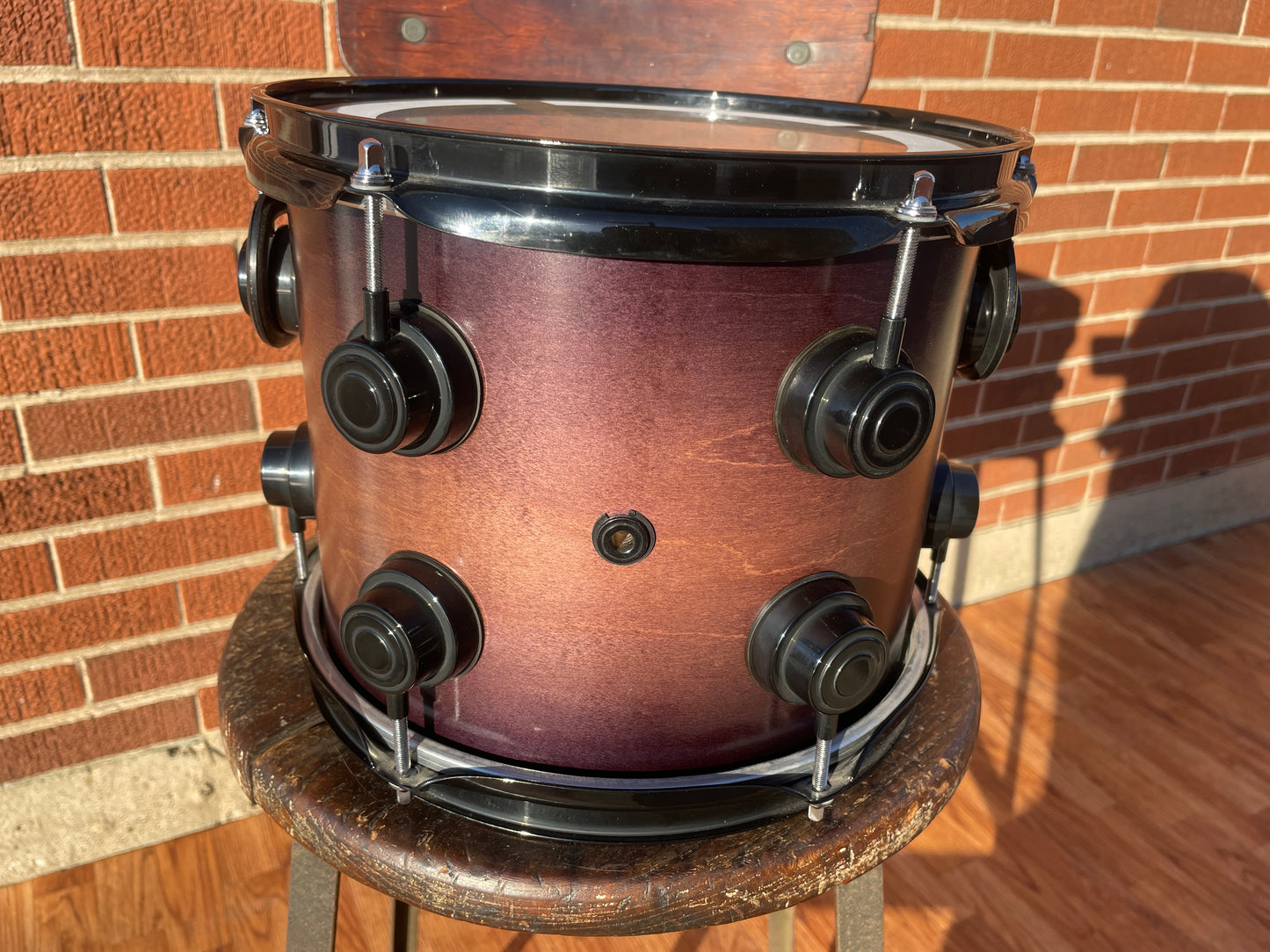 DW 8x10 Tom Drum Collector's Series Single Tobacco Burst Drum Workshop