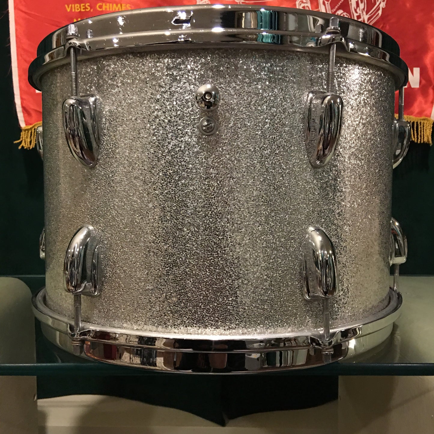 1965 Slingerland 9x13 Tom Drum Silver Sparkle