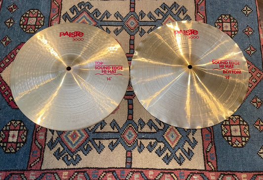 14" Paiste 1986 3000 Sound Edge Hi-Hat Cymbal Pair 866g/1170g