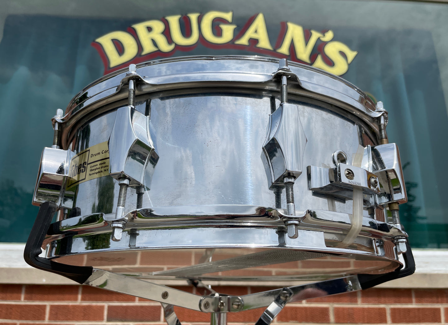 1960s Fibes Buddy Rich Played 5x14 Prototype Snare Drum Chrome Over Fiberglass