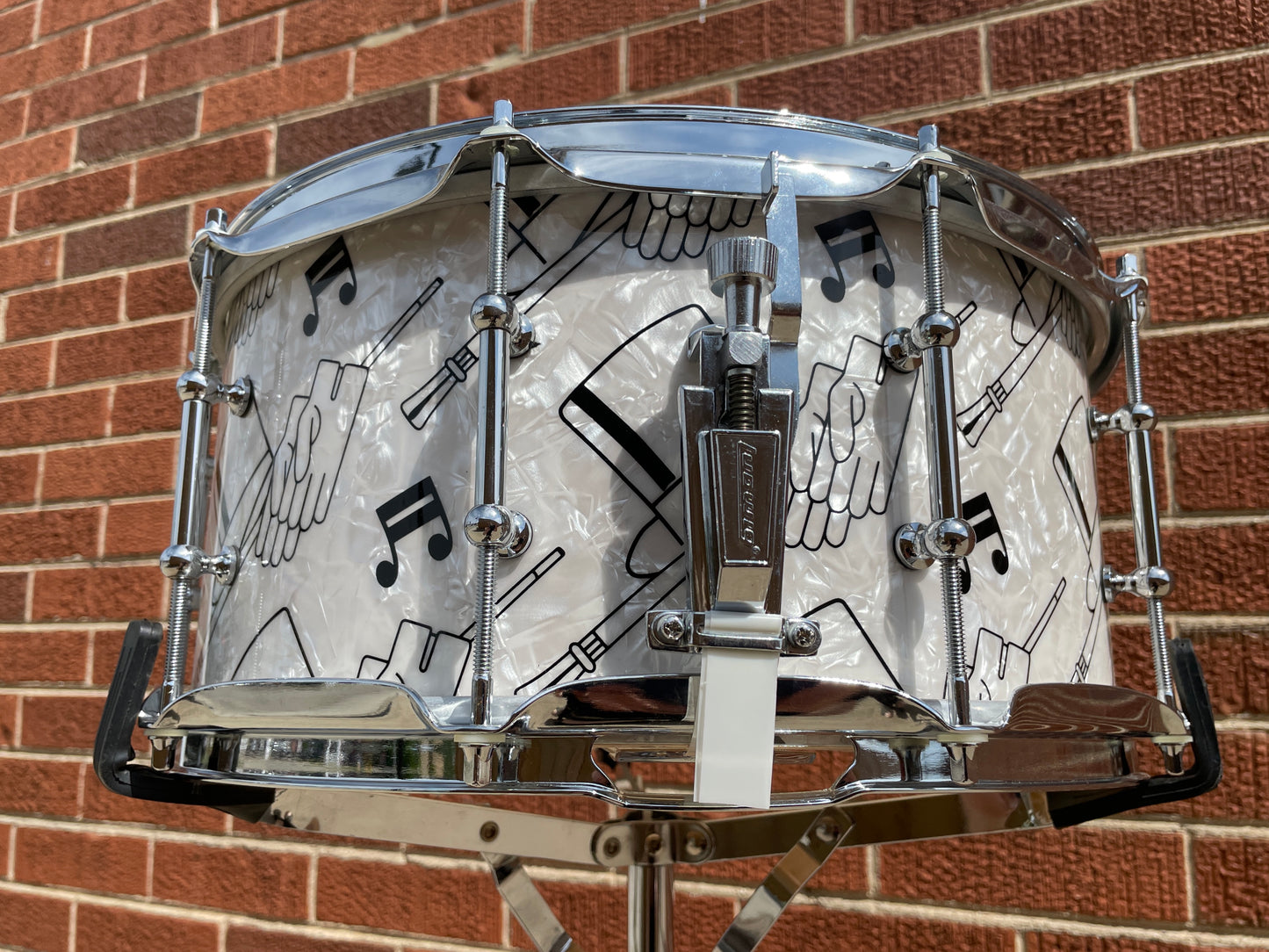 N.O.S. 1999 Ludwig 6.5x14 90th Anniversary Top Hat and Cane Snare Drum w/ Original Case