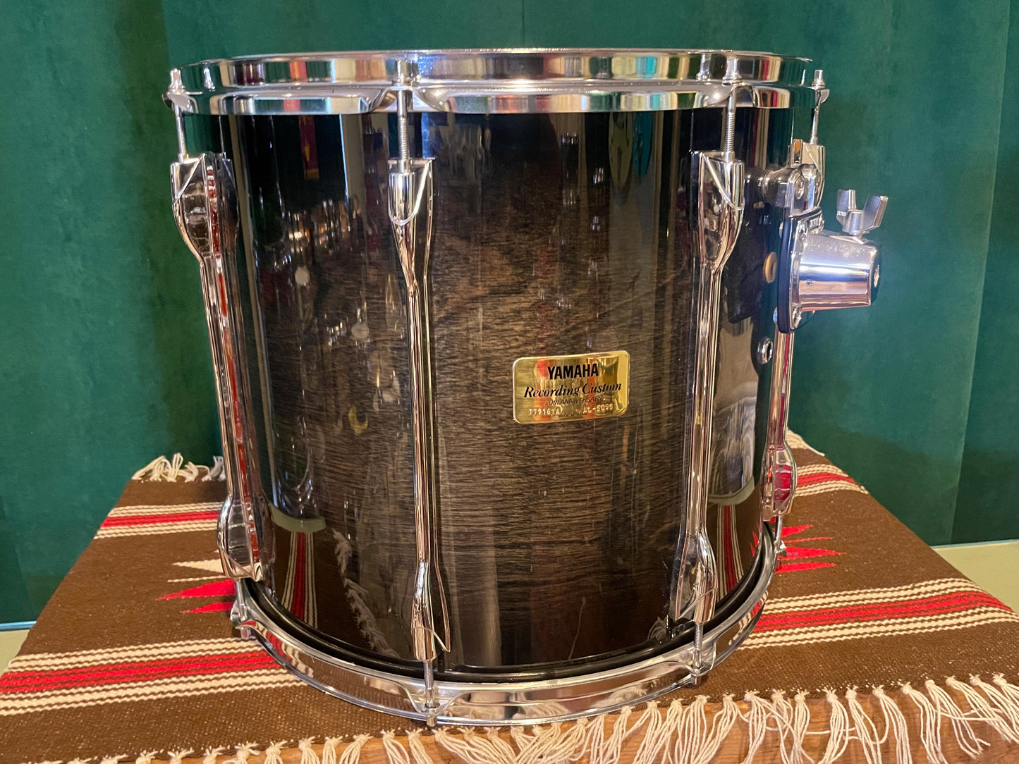 1996 Yamaha 20th Anniversary Recording Custom 14x16 Floor Tom Drum Black Sunburst TT916YA 16x14