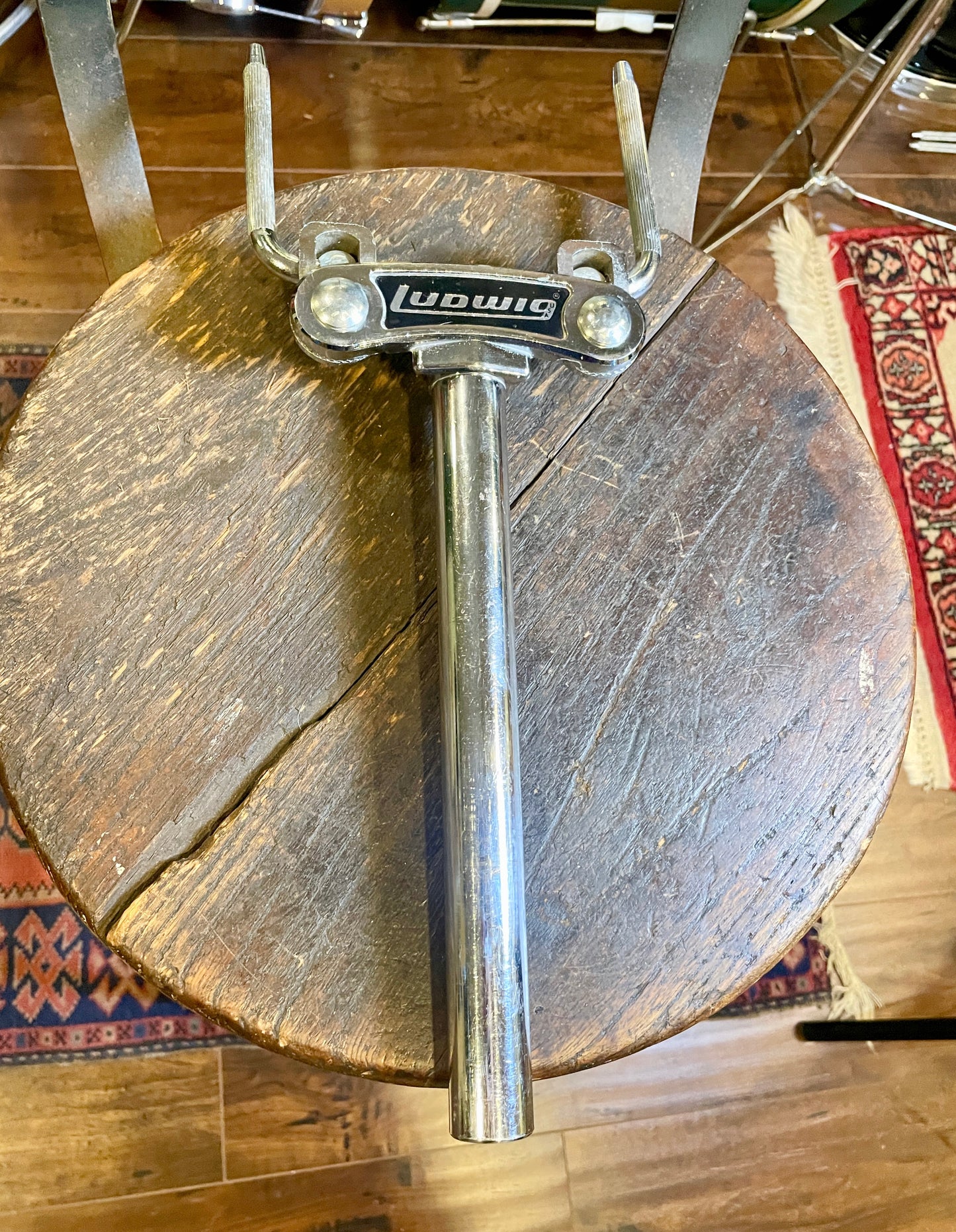 1970s Ludwig No. 781-2 Short Double Tom Post Holder Hollywood Big Beat