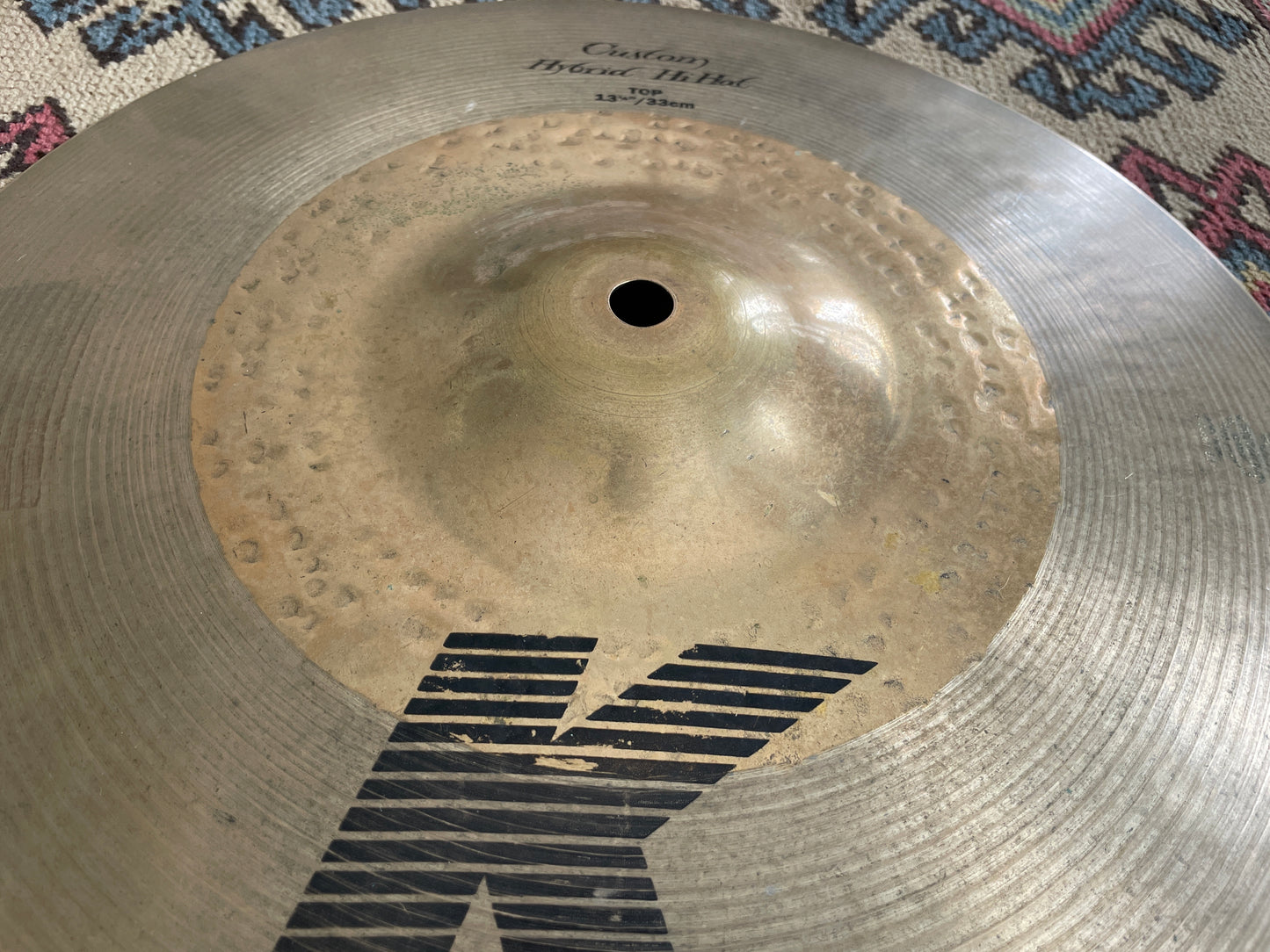 13-1/4" Zildjian K Custom Hybrid Hi-Hat Top Single Cymbal 866g