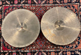 14" Zildjian A 1940s-50s Trans Stamp Hi-Hat Cymbal Pair 586g/762g #734