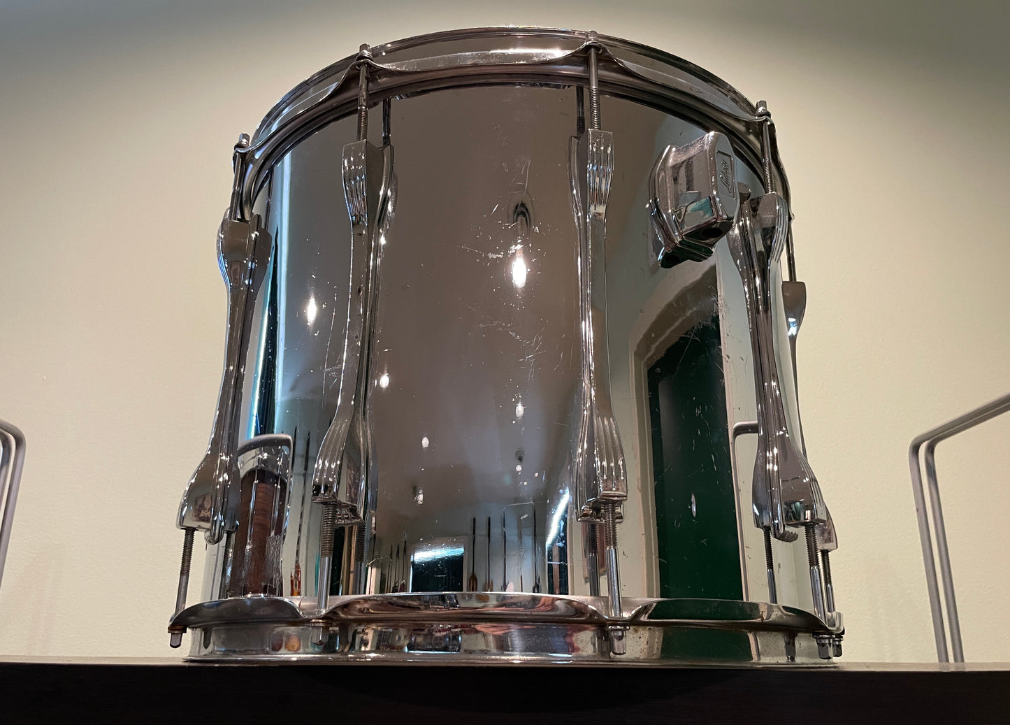 1970s Ludwig 12x15 Tom Drum Stainless Steel Mach