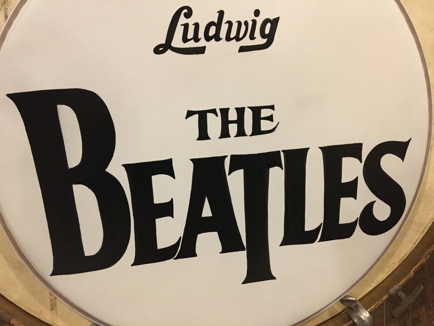 20" Ludwig The Beatles Drum Head Professionally Hand Painted by Artist - Down Beat