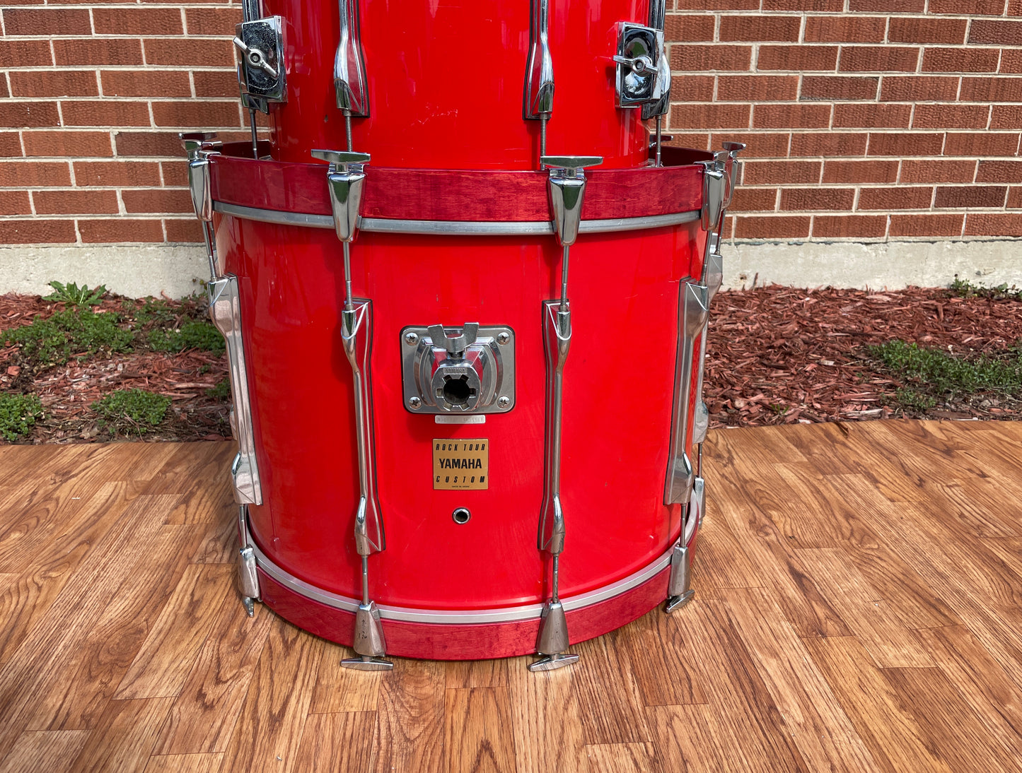 Vintage 1980s Yamaha Rock Tour Custom 5pc Drum Set Hot Red