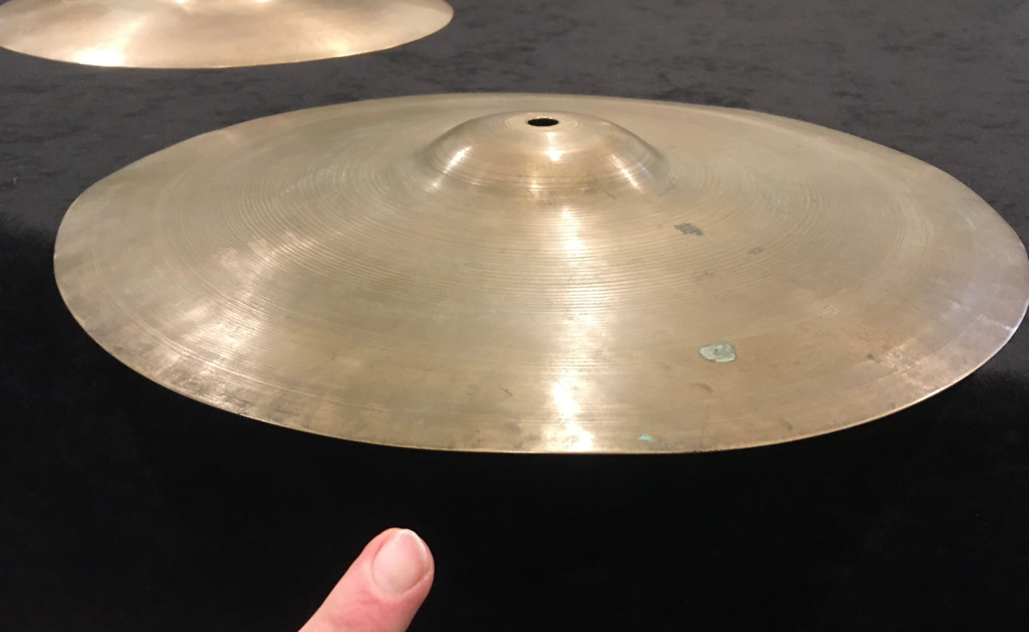 14" (13.75") Zildjian A 1940s Pre-Trans (2nd) Stamp Hi-Hat Cymbals 602g/596g #667 *Sound File*