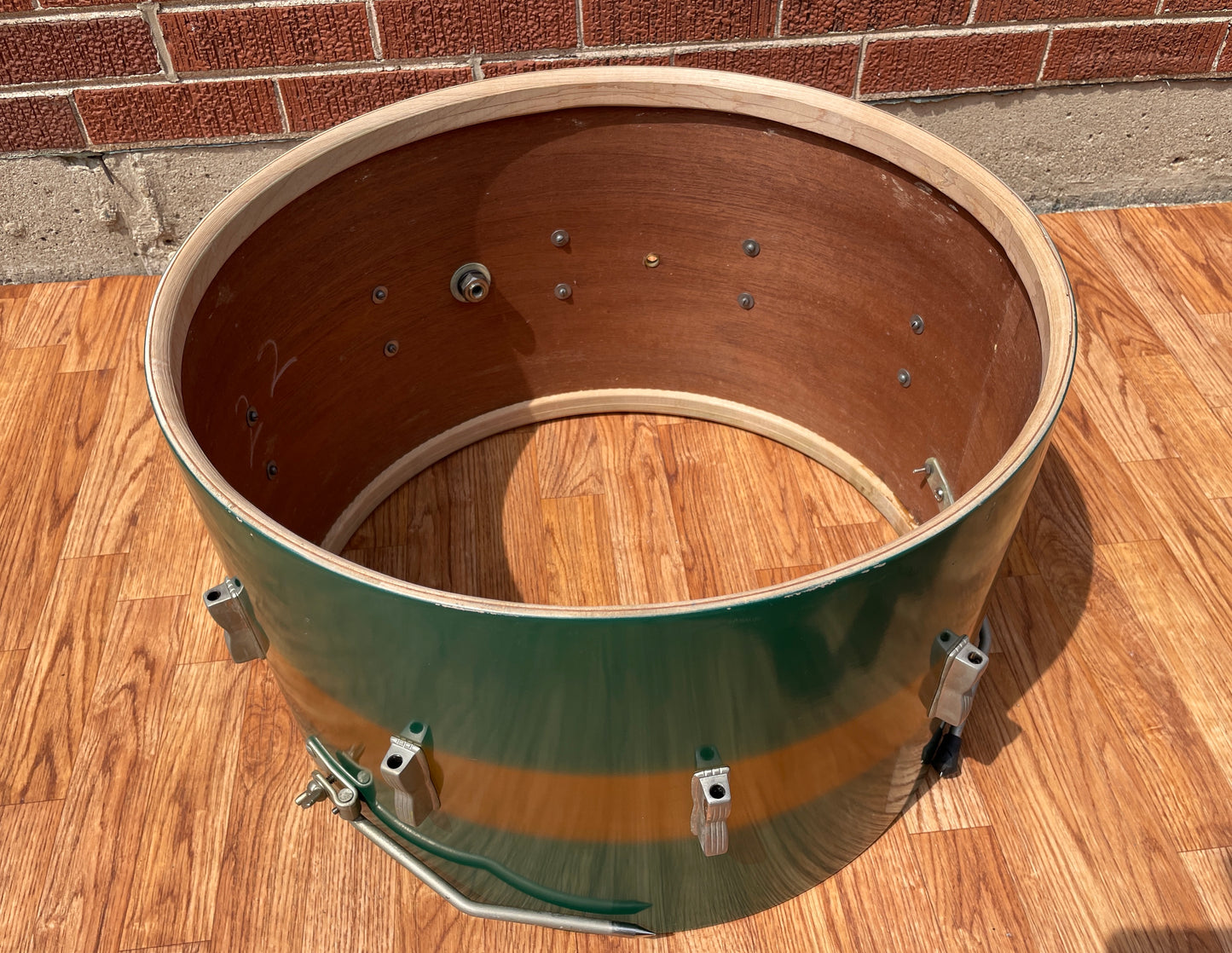 1957 WFL Ludwig Drum Set Green & Gold Duco 5.5x14 Jazz Fest Snare 14x22 Bass Drum