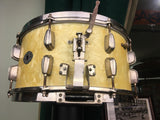 1945-46 Slingerland 7x14 Radio King Solid Shell Snare Drum White Marine Pearl