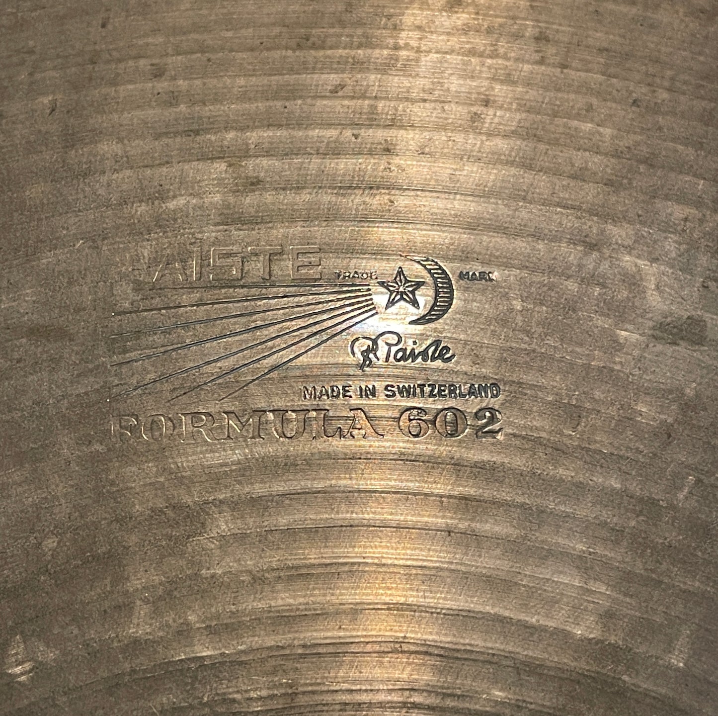 16" Paiste 1960s Pre-Serial Formula 602 Crash Cymbal 996g #826