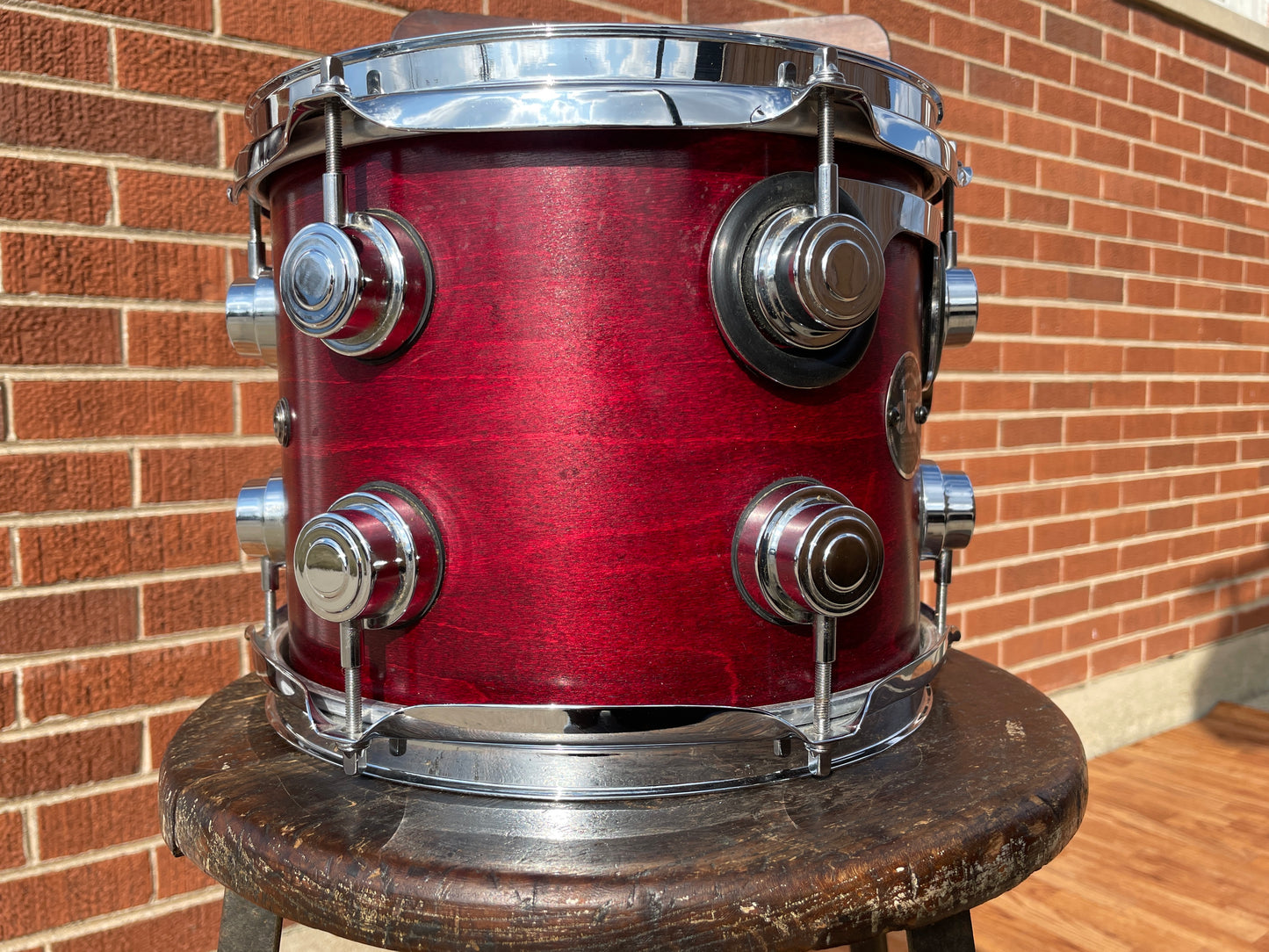 DW 8x10 Tom Single Drum Cherry Satin Oil Drum Workshop