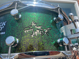 Trick 6x14 Vented Snare Drum Green / Red Sparkle GS007