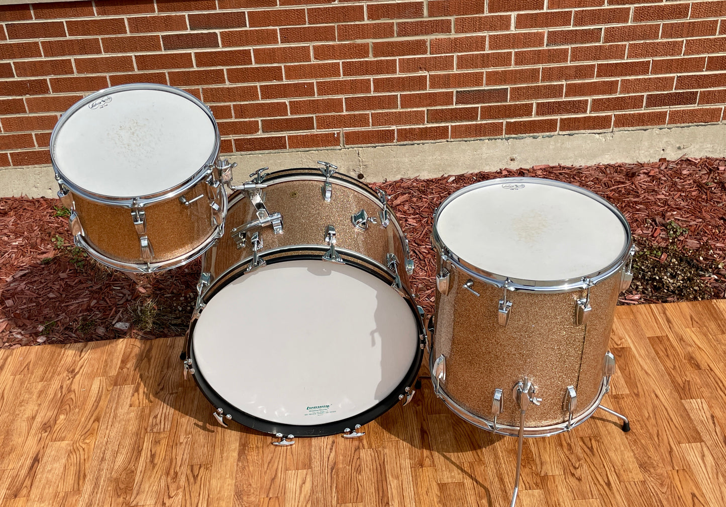 1964 Ludwig Super Classic Drum Set Champagne Sparkle 22/13/16