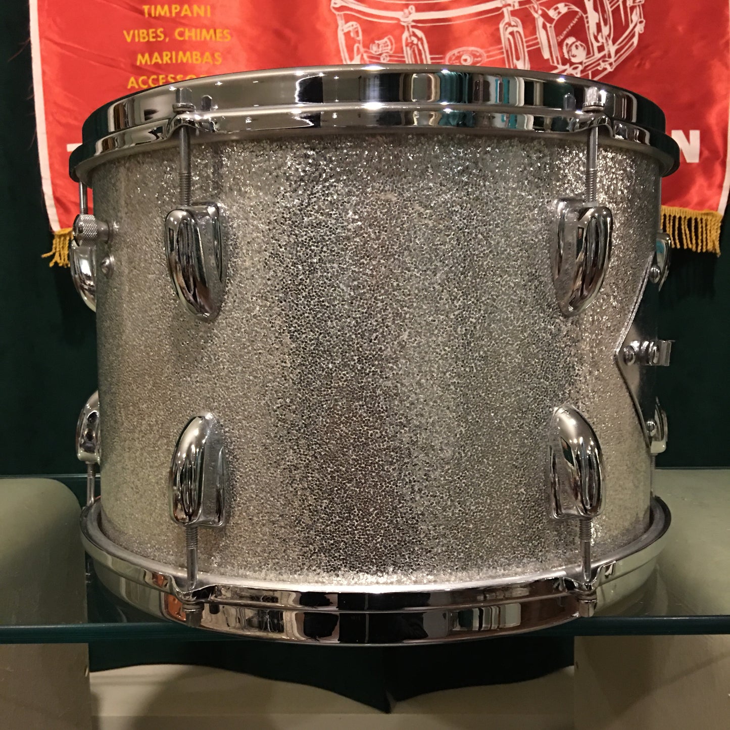 1965 Slingerland 9x13 Tom Drum Silver Sparkle