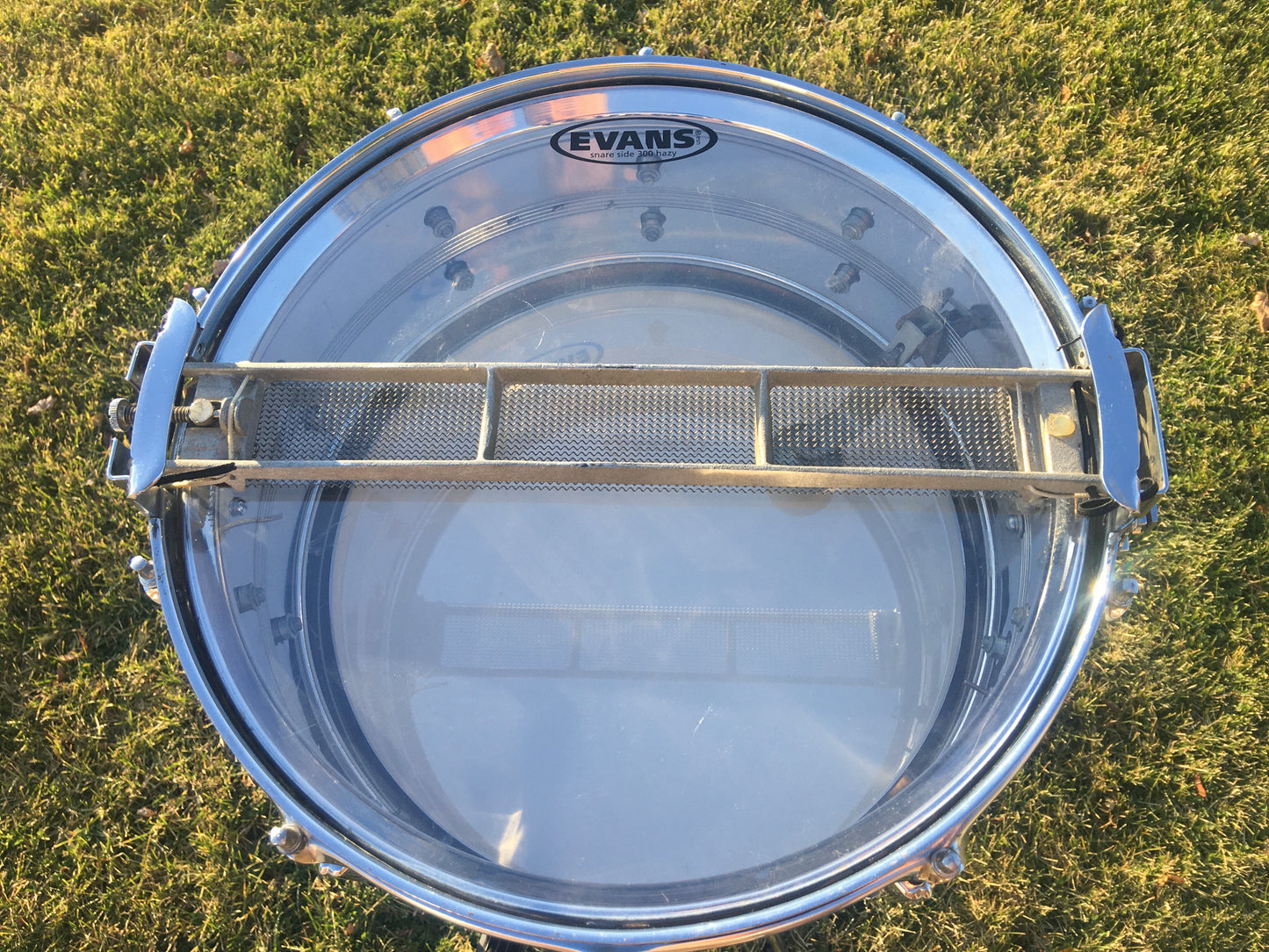 1974 Rogers 6.5x14 Chrome Over Brass Dynasonic Snare Drum