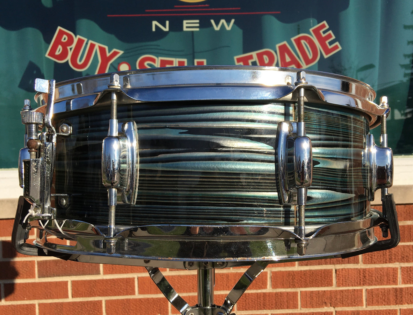 Vintage Ludwig Standard 5x14 Snare Drum Blue Strata