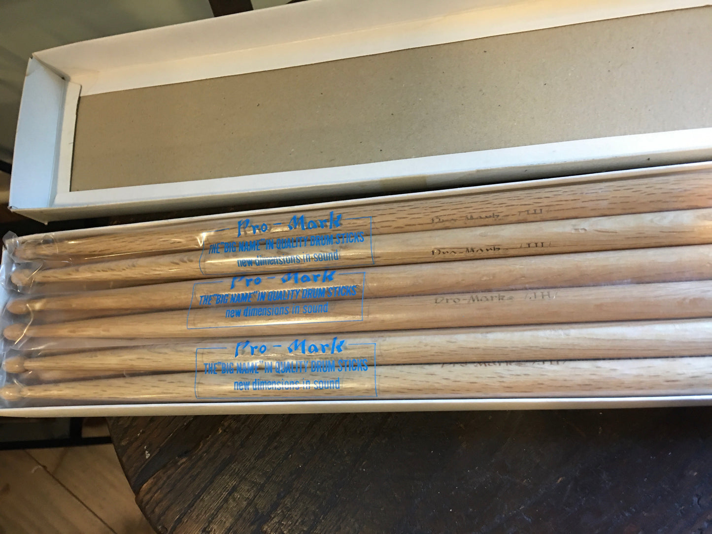 1960s NOS Pro-Mark Model JH Drumsticks Wood Tip 6 Pairs w/ Box Made In Japan
