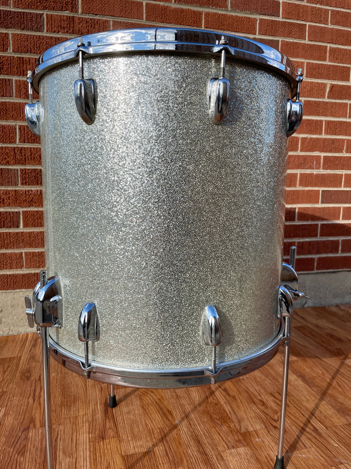 1966 Slingerland 16x16 Floor Tom Drum Silver Sparkle