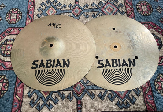 14" Sabian AA Flat Hats Hi-Hat Cymbal Pair 1052g/1460g