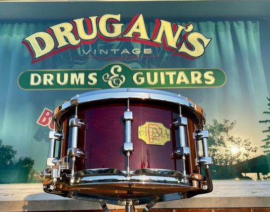 NOS Premier 7x14 Signia Maple Snare Drum Cherrywood 10-Lug