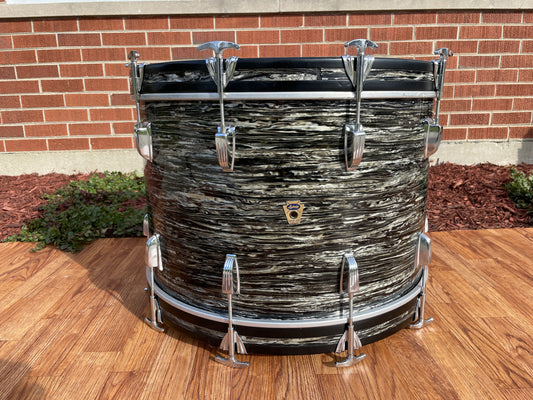 1960 Ludwig 14x22 Virgin Bass Drum Oyster Black Pearl