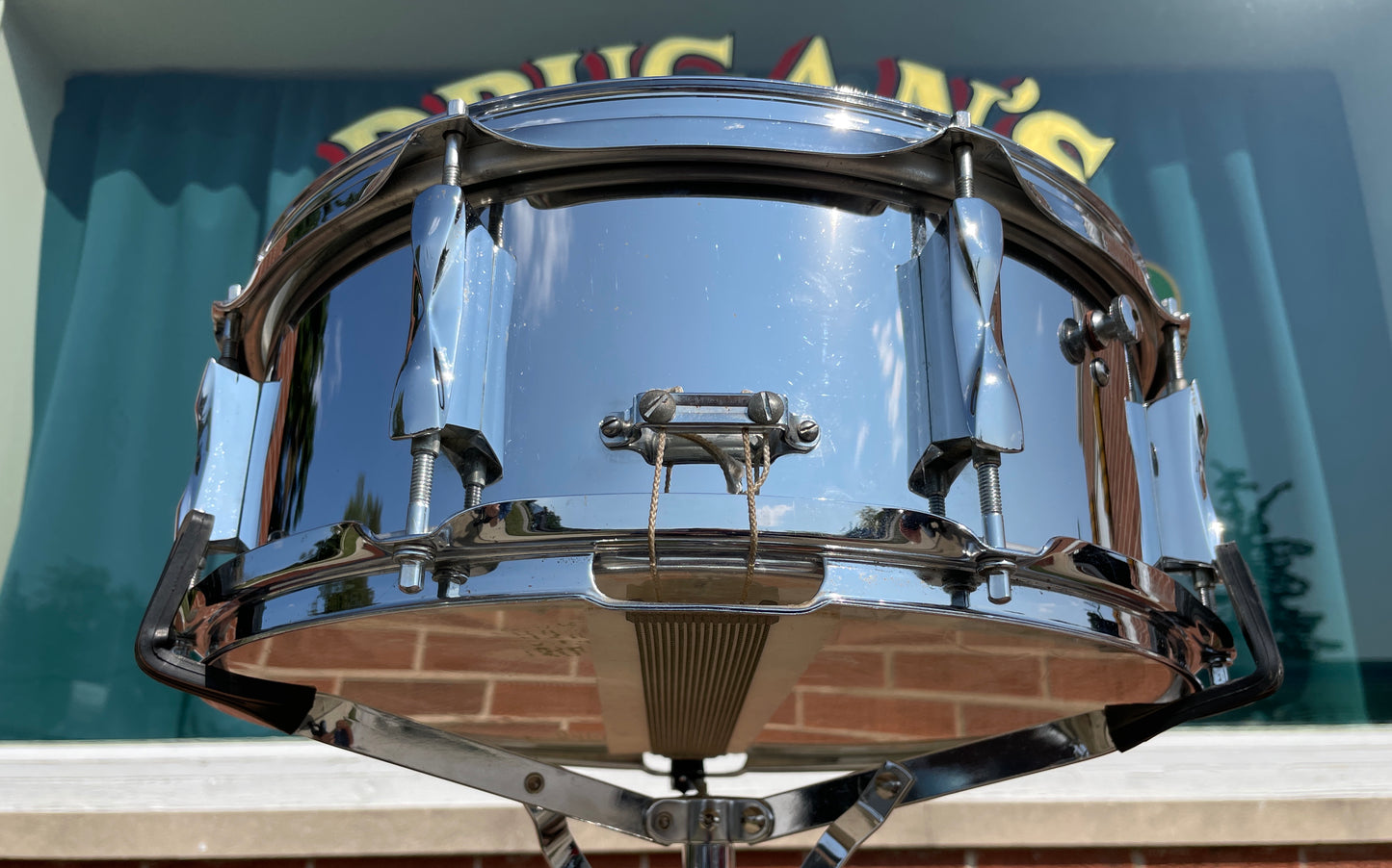 Vintage Premier 5.5x14 Model 1005 Snare Drum Chrome Over Steel Made in England