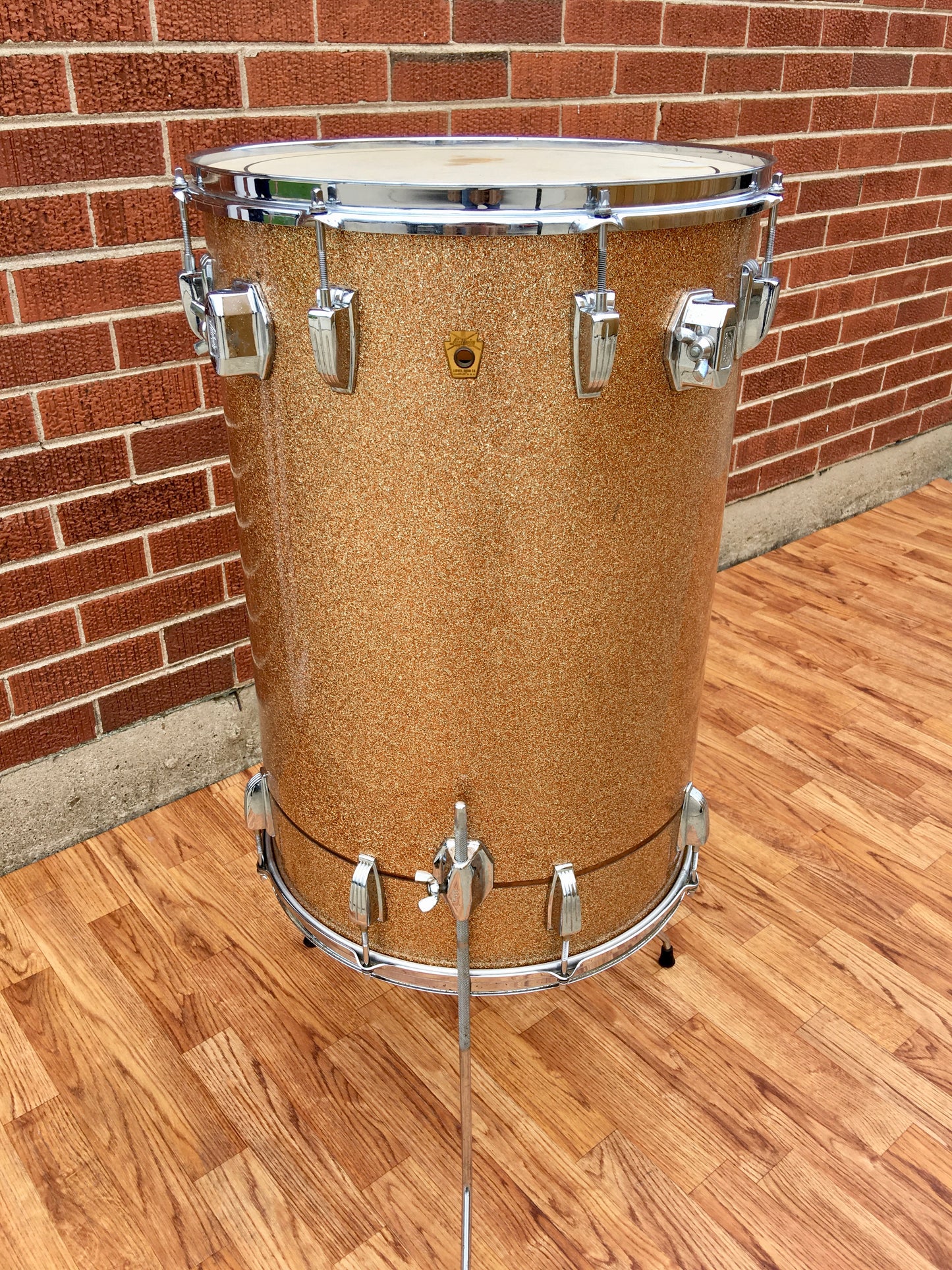 1961 Ludwig "Las Vegas Stand Up" 24x16 Champagne Sparkle Cocktail Drum