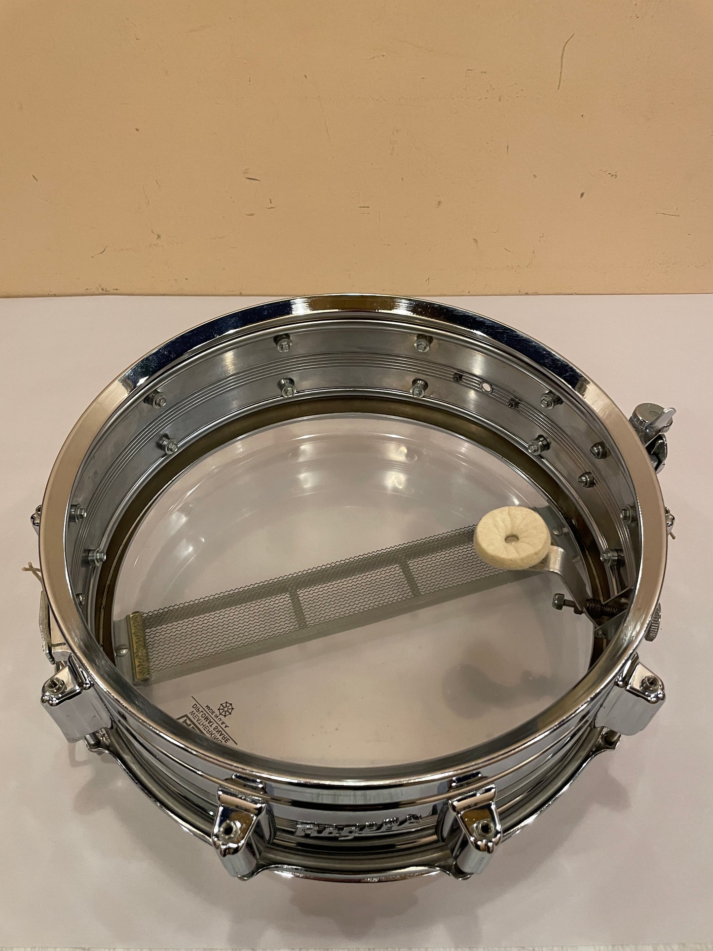 Vintage Rogers 5x14 Dynasonic Snare Drum Chrome Over Brass COB Dyna-Sonic