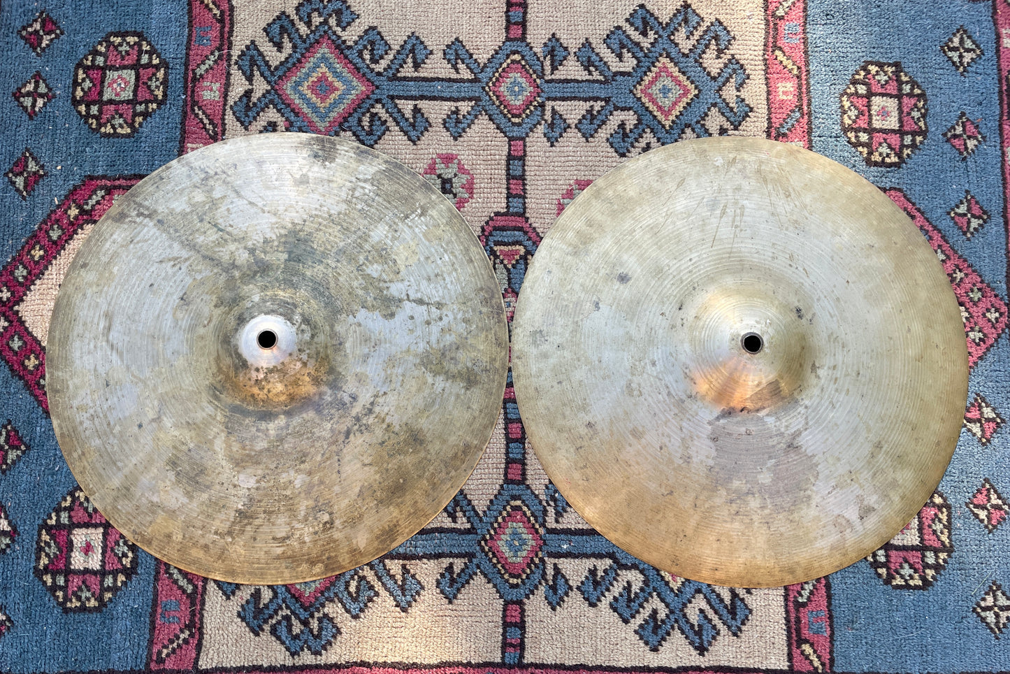 14" Zildjian A 1957-59 Small Stamp Hi-Hat Cymbal Pair 774g/788g #806