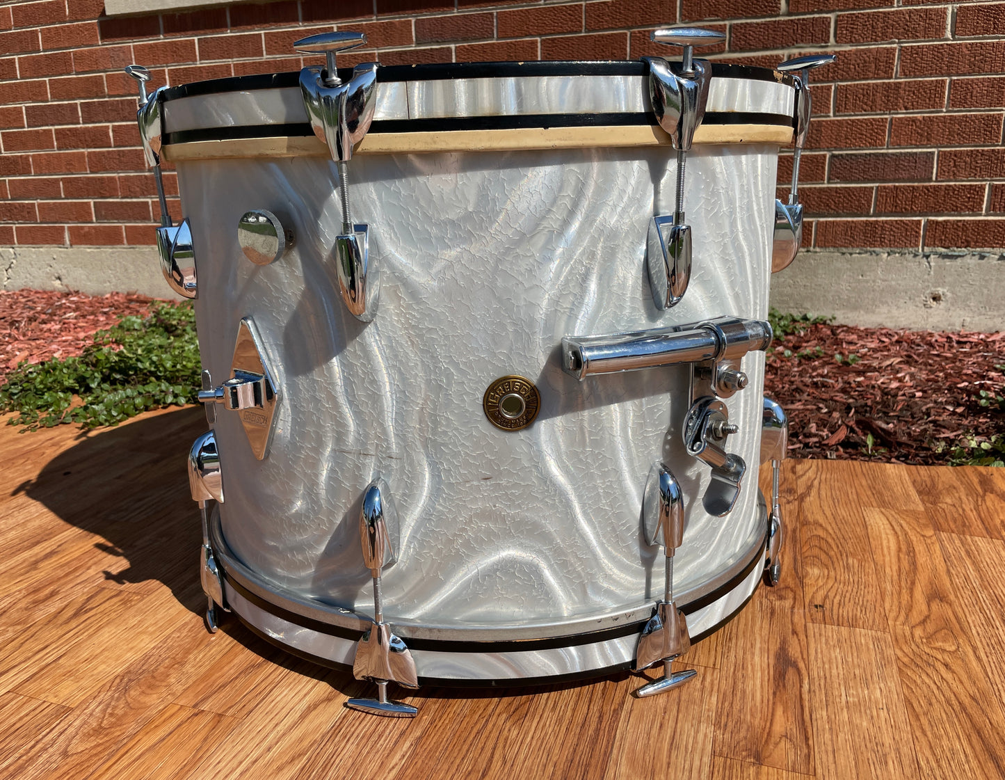 1960s Gretsch Progressive Jazz Drum Set Silver (White) Satin Flame