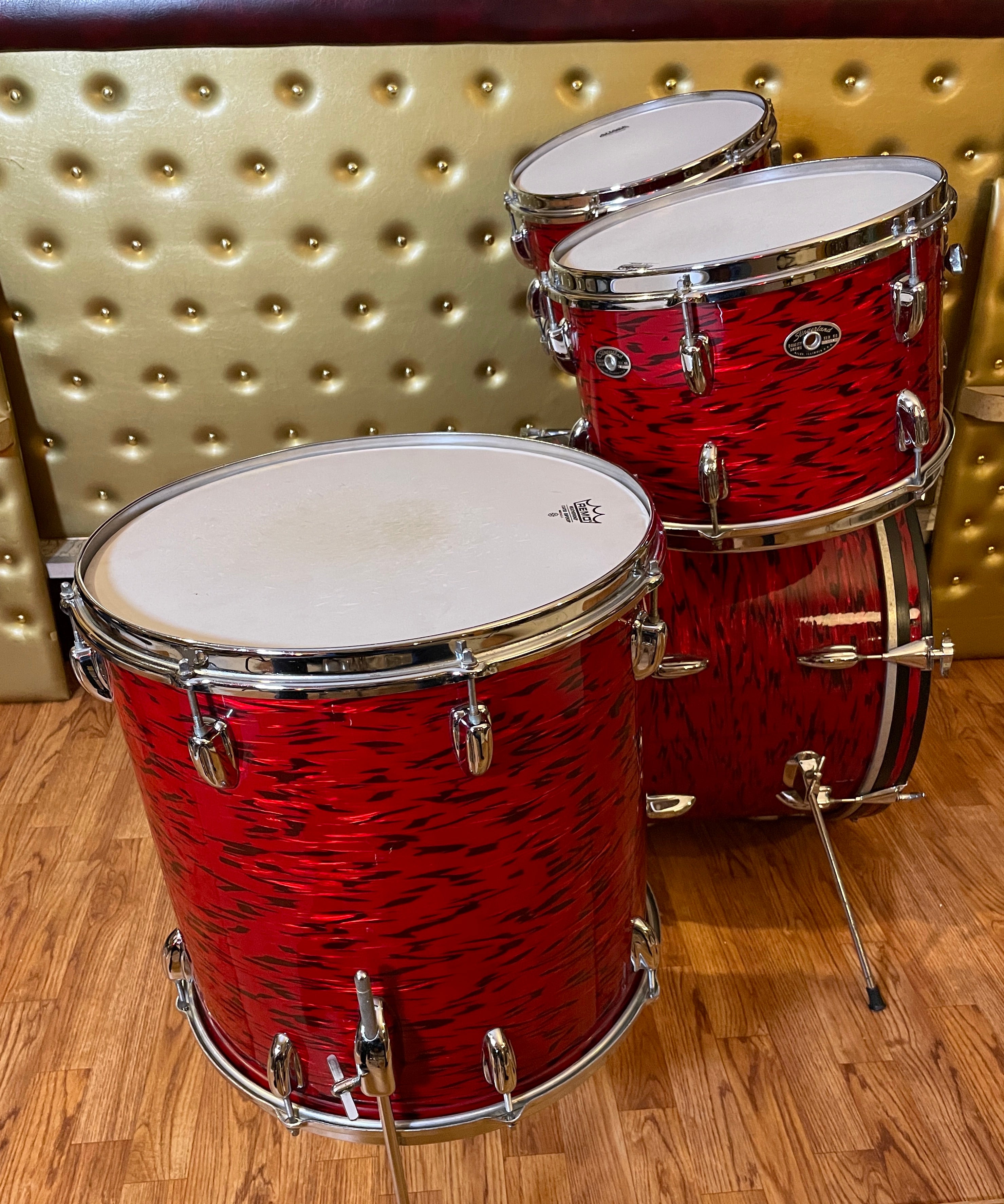 1970s Slingerland Red Tiger Drum Set 20/12/13/16 – Drugan's Drums