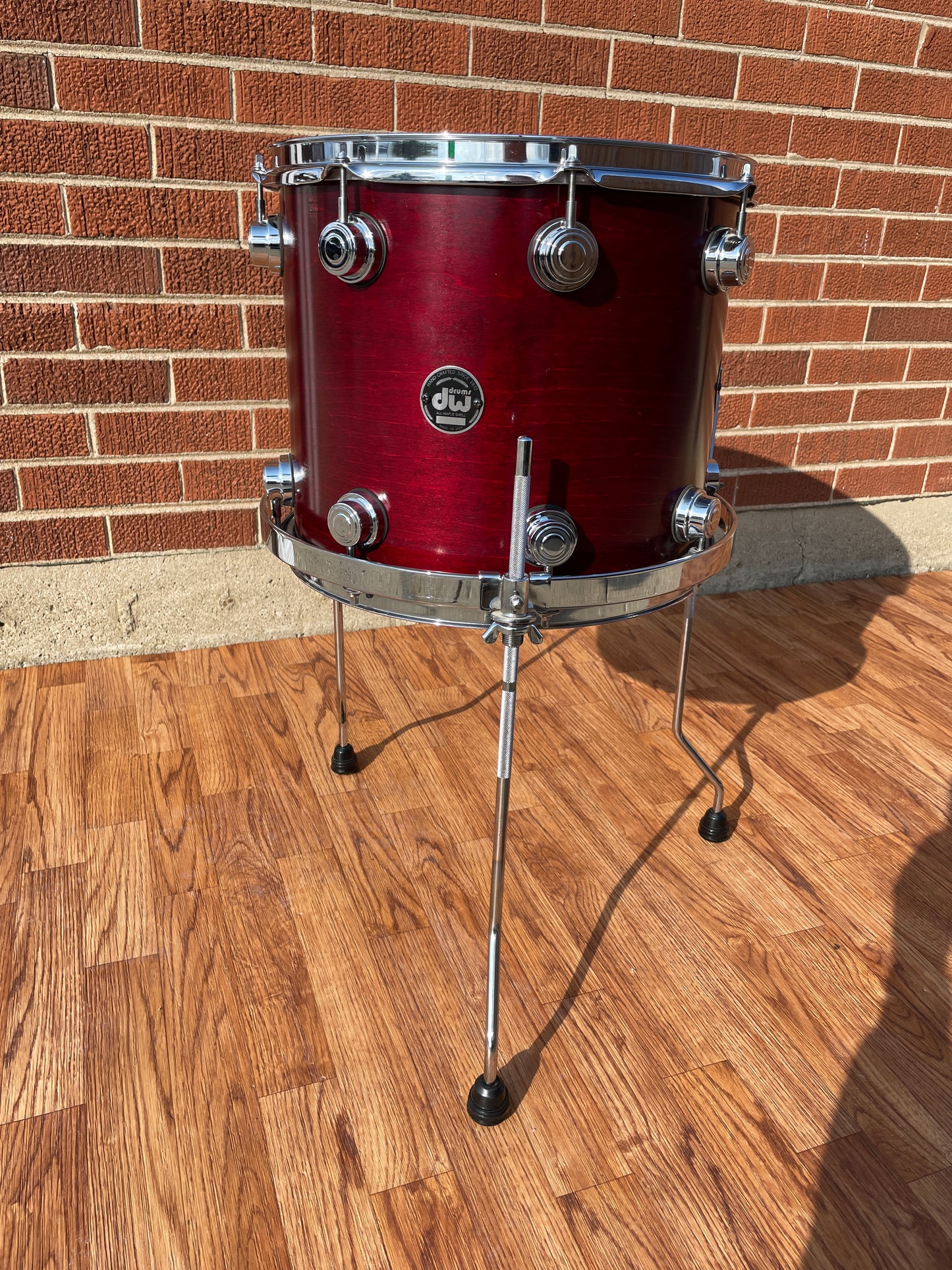 DW 12x14 Floor Tom Single Drum Cherry Satin Oil Drum Workshop