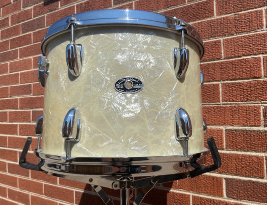 1970s Slingerland 9x13 Tom Drum White Marine Pearl