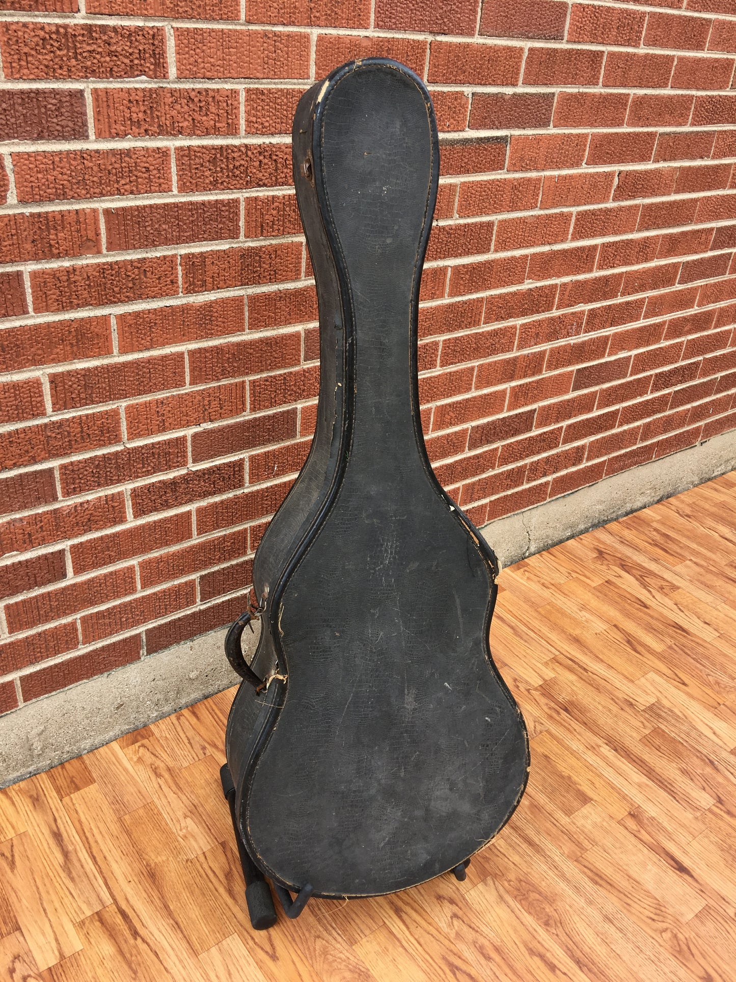 1930s Geib Challenge Purple Liner Gator Print Flat Top Acoustic Guitar Case for Gibson, Kay, Others