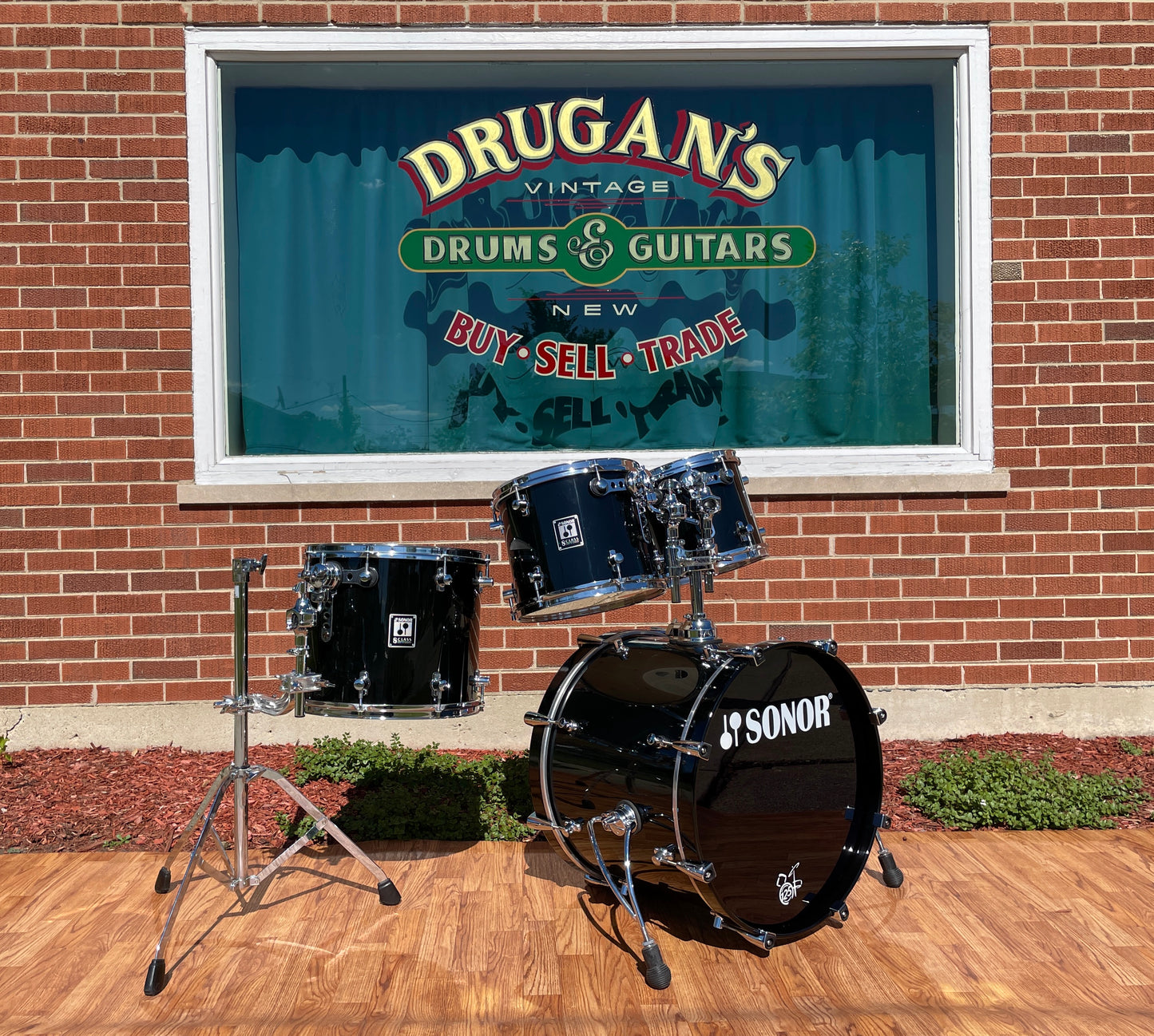 2000 Sonor 125th Anniversary S-Class Drum Set Black 20/10/12/14