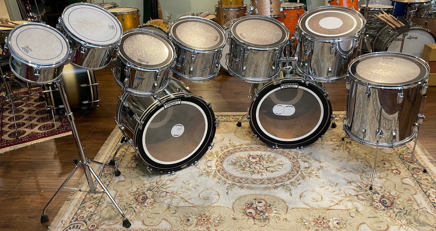 1979-80 Ludwig 9pc. Drum Set Chrome Over Wood *Video Demo*