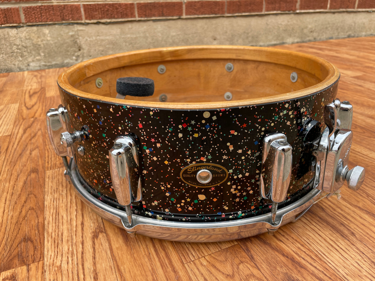 Early 1960s Slingerland Gene Krupa Deluxe Outfit No. 1-N Drum Set Mardi Gras Pearl 22/13/16/5.5x14