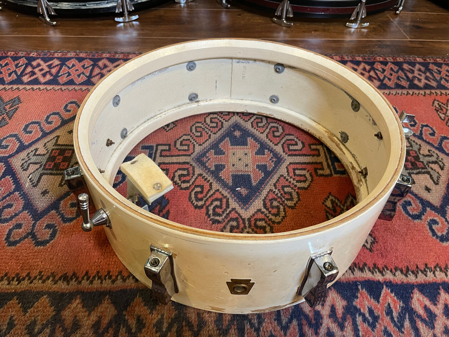 1967 Ludwig 5x14 Jazz Festival Snare Drum White Lacquer