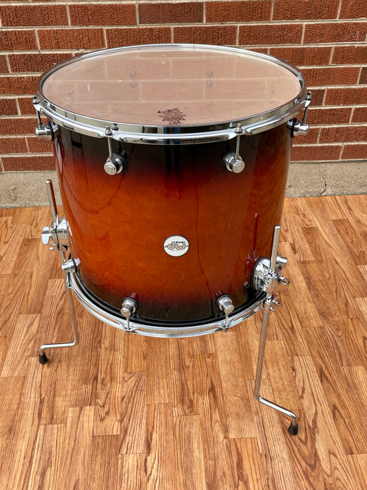 DW Design Series 16x18 Floor Tom Single Drum Tobacco Burst Drum Workshop