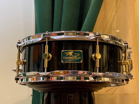 Canopus M-1450 8-Ply 5x14 Maple Snare Drum Black