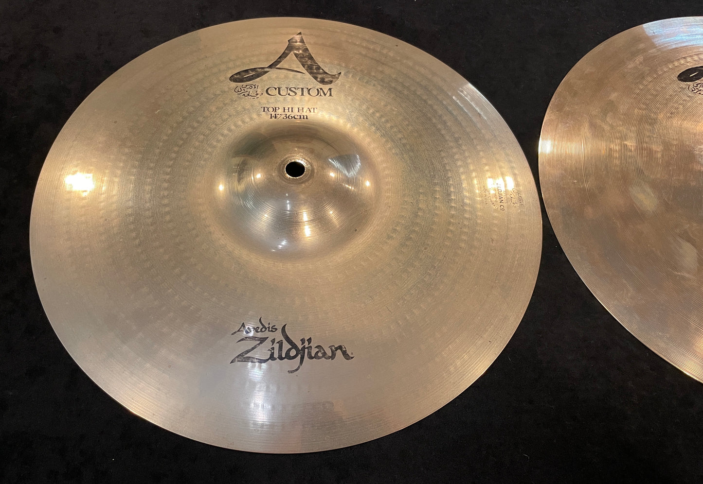 14" Zildjian A Custom Hi-Hat Pair Brilliant 1092g/1216g A20510
